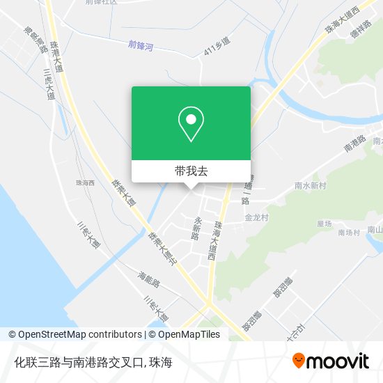 化联三路与南港路交叉口地图