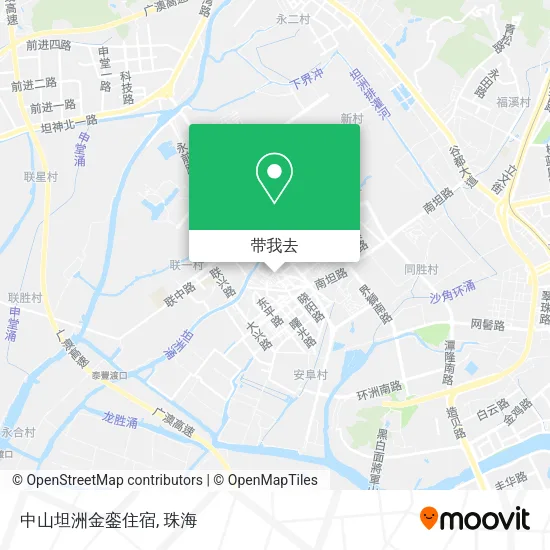 中山坦洲金銮住宿地图