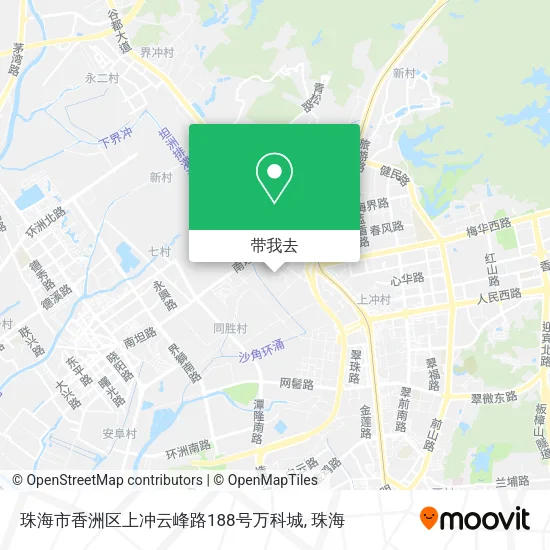 珠海市香洲区上冲云峰路188号万科城地图