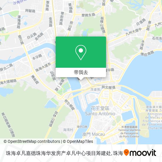 珠海卓凡嘉德珠海华发房产卓凡中心项目筹建处地图