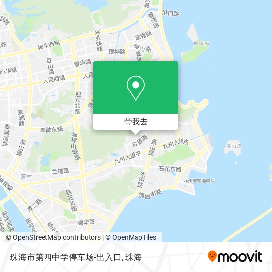珠海市第四中学停车场-出入口地图