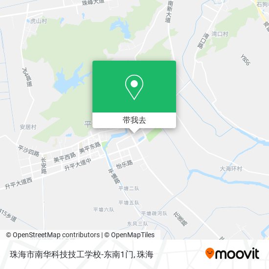 珠海市南华科技技工学校-东南1门地图