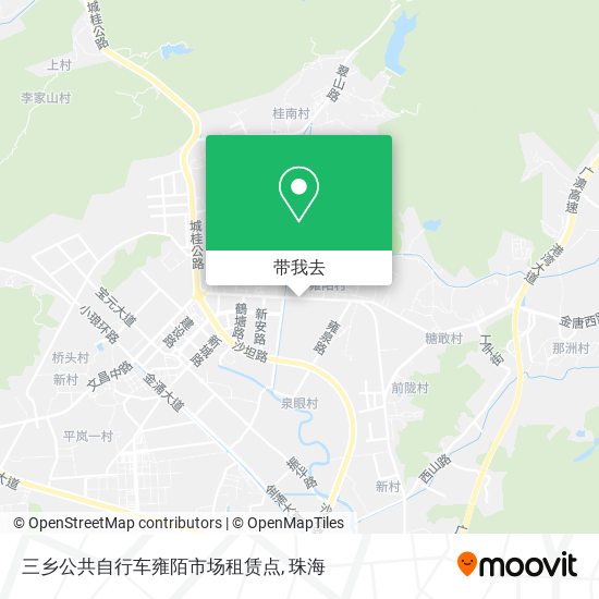 三乡公共自行车雍陌市场租赁点地图