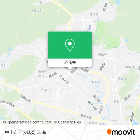 中山市三乡镇委地图