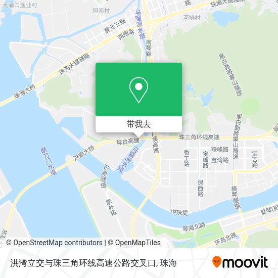 洪湾立交与珠三角环线高速公路交叉口地图