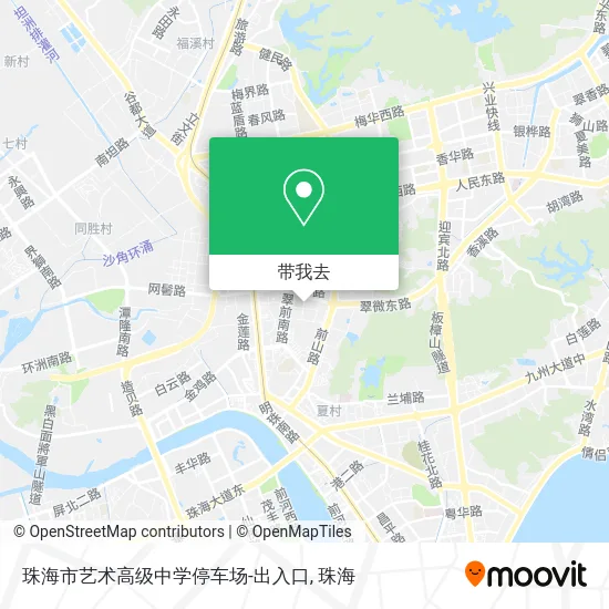 珠海市艺术高级中学停车场-出入口地图