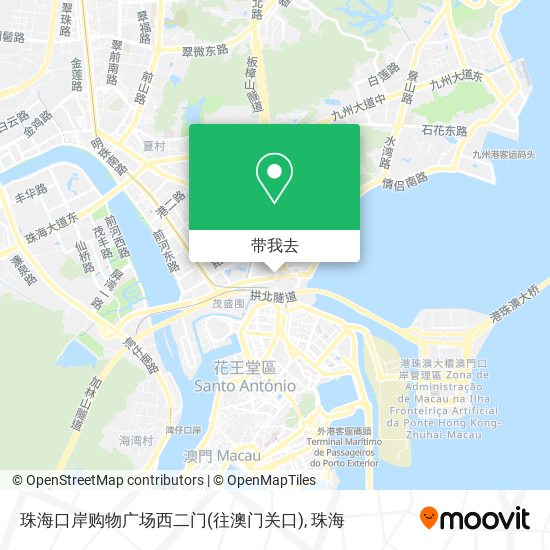 珠海口岸购物广场西二门(往澳门关口)地图