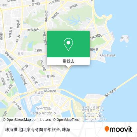 珠海拱北口岸海湾阁青年旅舍地图