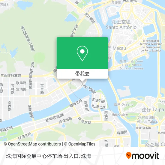 珠海国际会展中心停车场-出入口地图