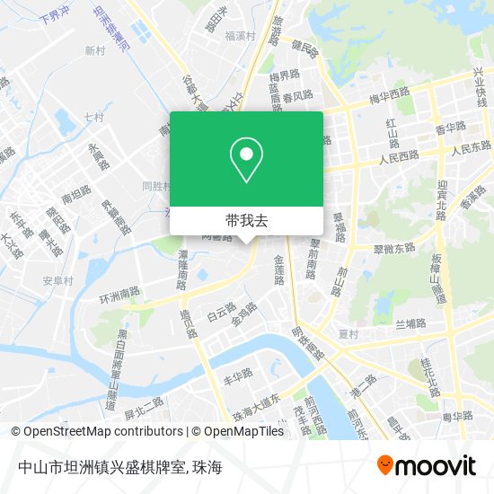 中山市坦洲镇兴盛棋牌室地图