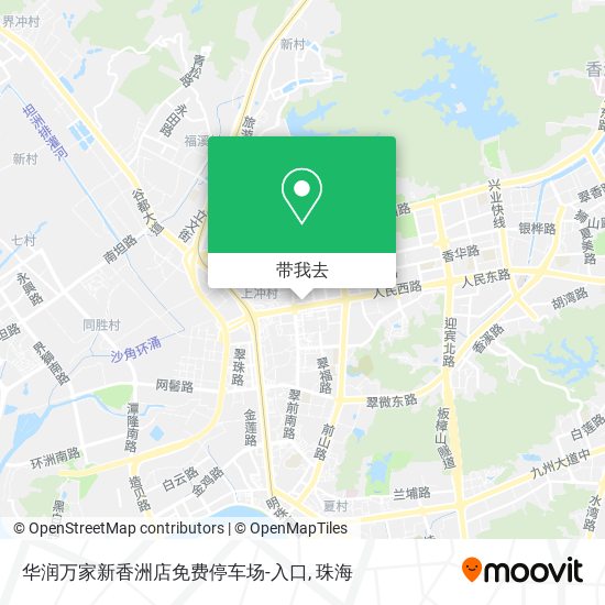 华润万家新香洲店免费停车场-入口地图