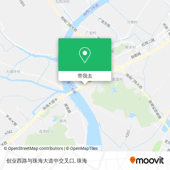 创业西路与珠海大道中交叉口地图