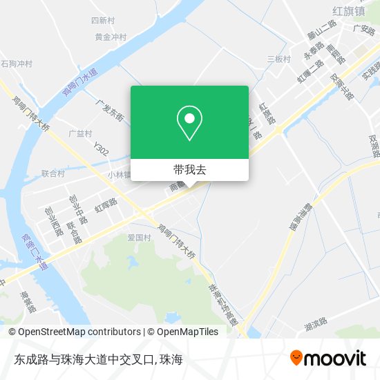 东成路与珠海大道中交叉口地图