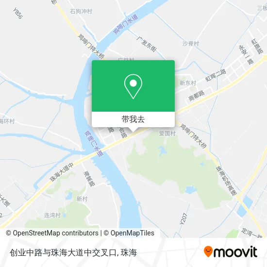 创业中路与珠海大道中交叉口地图