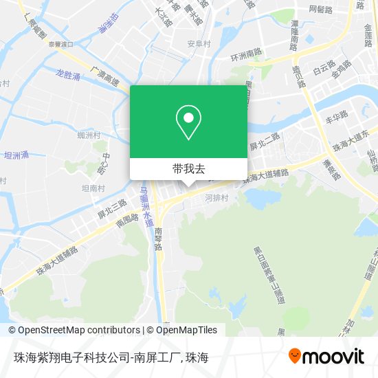 珠海紫翔电子科技公司-南屏工厂地图