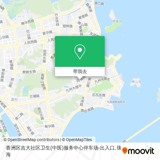 香洲区吉大社区卫生(中医)服务中心停车场-出入口地图