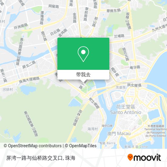 屏湾一路与仙桥路交叉口地图
