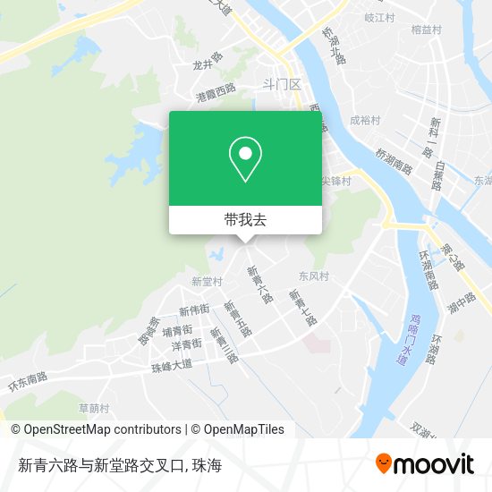 新青六路与新堂路交叉口地图