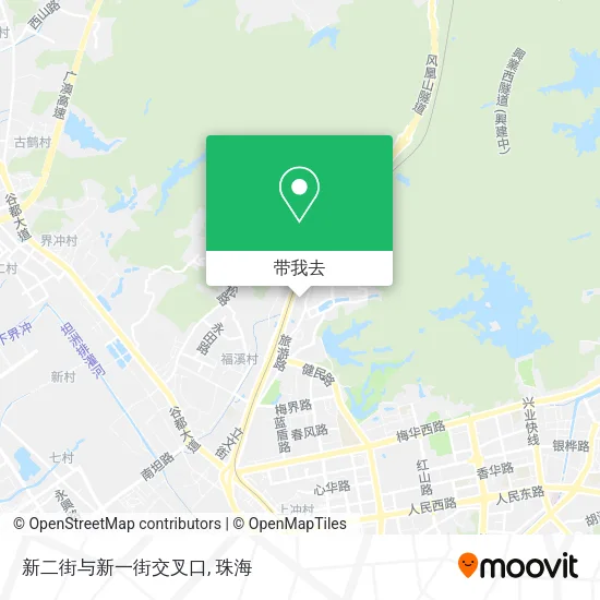 新二街与新一街交叉口地图