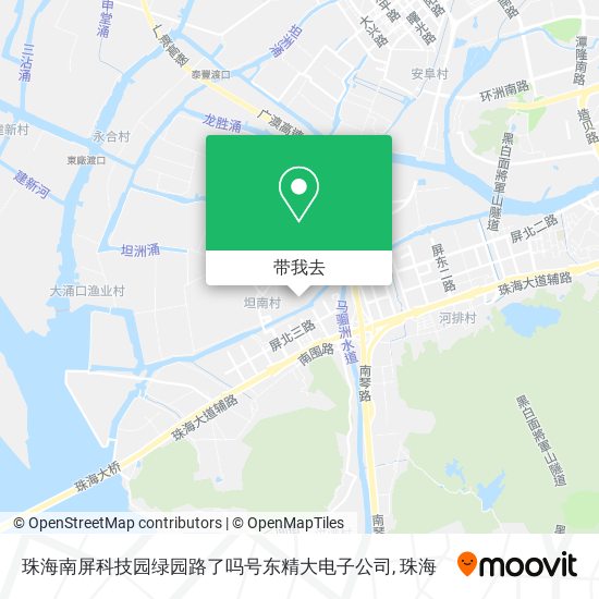 珠海南屏科技园绿园路了吗号东精大电子公司地图