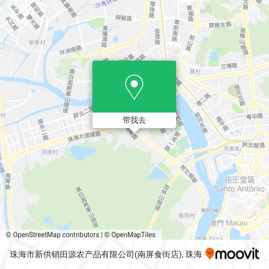 珠海市新供销田源农产品有限公司(南屏食街店)地图