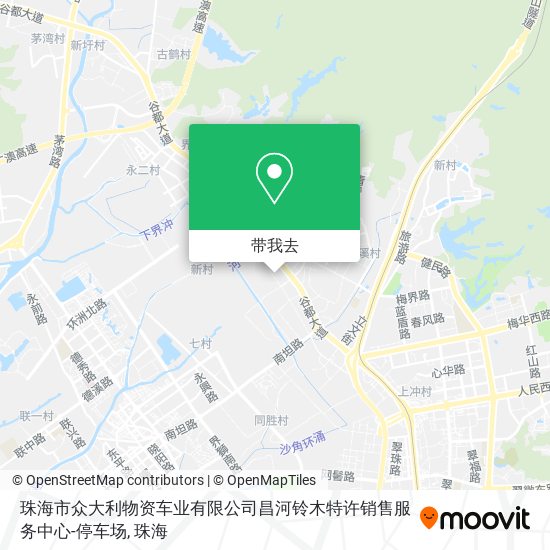 珠海市众大利物资车业有限公司昌河铃木特许销售服务中心-停车场地图
