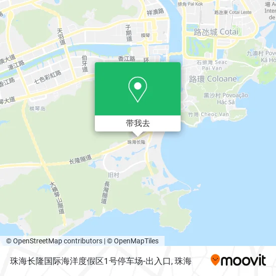 珠海长隆国际海洋度假区1号停车场-出入口地图