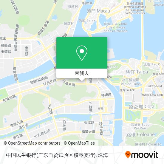 中国民生银行(广东自贸试验区横琴支行)地图