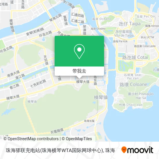 珠海驿联充电站(珠海横琴WTA国际网球中心)地图
