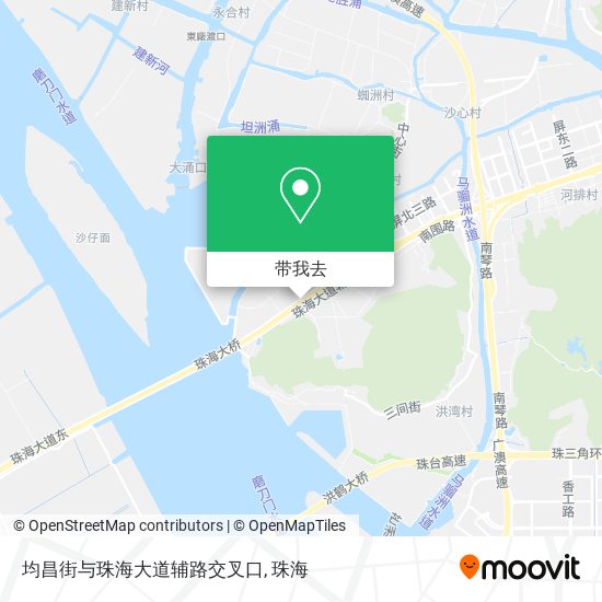 均昌街与珠海大道辅路交叉口地图
