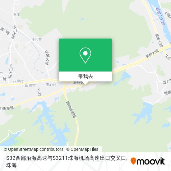 S32西部沿海高速与S3211珠海机场高速出口交叉口地图