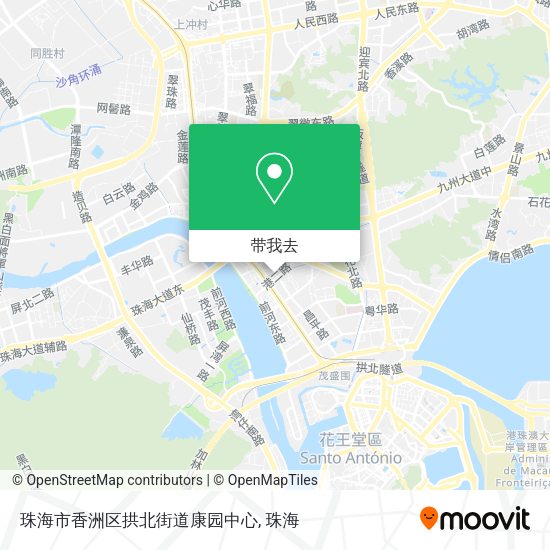 珠海市香洲区拱北街道康园中心地图