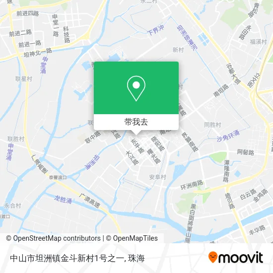 中山市坦洲镇金斗新村1号之一地图