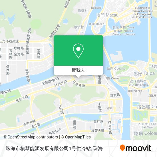 珠海市横琴能源发展有限公司1号供冷站地图