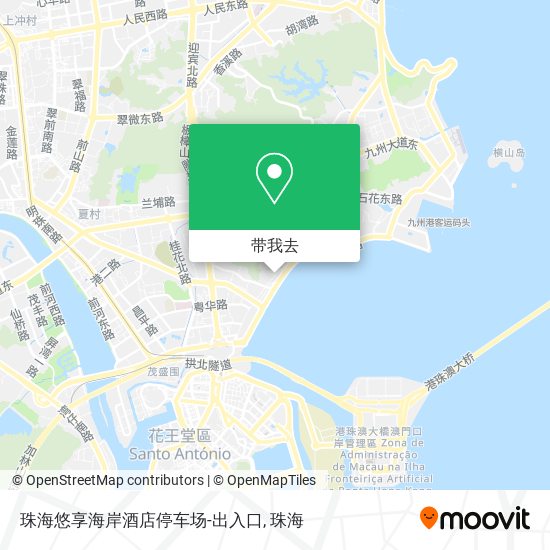 珠海悠享海岸酒店停车场-出入口地图