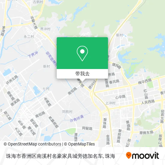 珠海市香洲区南溪村名豪家具城旁德加名车地图