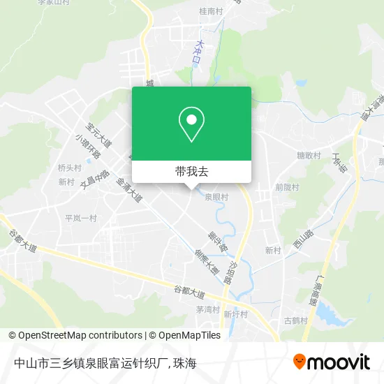 中山市三乡镇泉眼富运针织厂地图