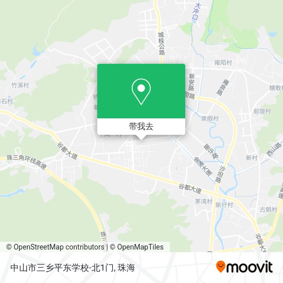 中山市三乡平东学校-北1门地图