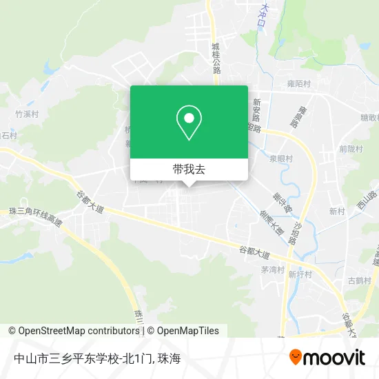 中山市三乡平东学校-北1门地图