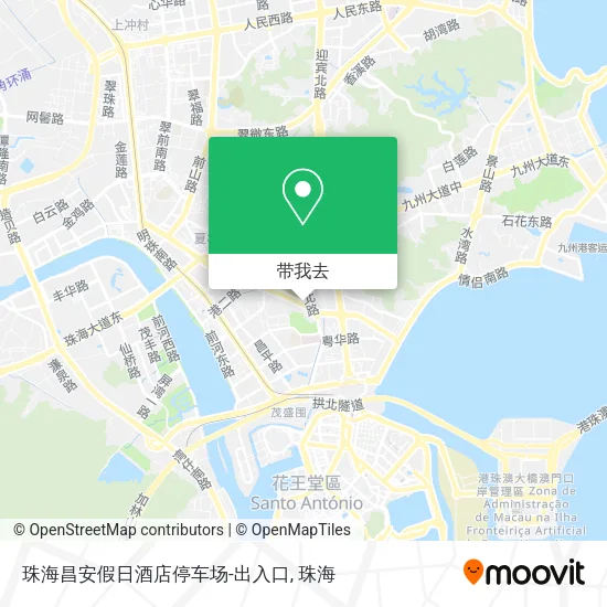 珠海昌安假日酒店停车场-出入口地图