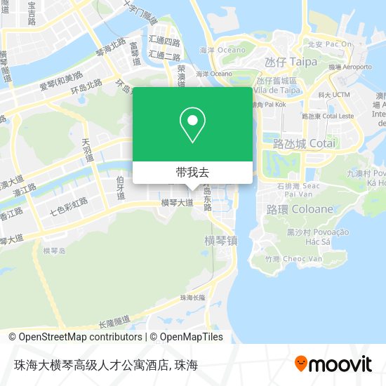 珠海大横琴高级人才公寓酒店地图