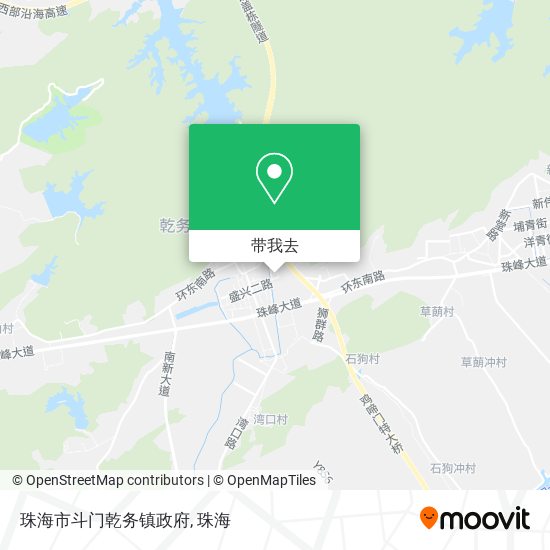 珠海市斗门乾务镇政府地图