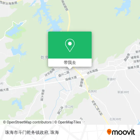 珠海市斗门乾务镇政府地图