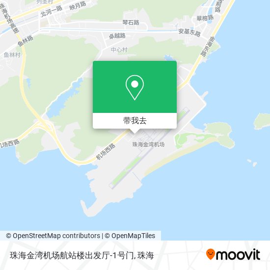 珠海金湾机场航站楼出发厅-1号门地图