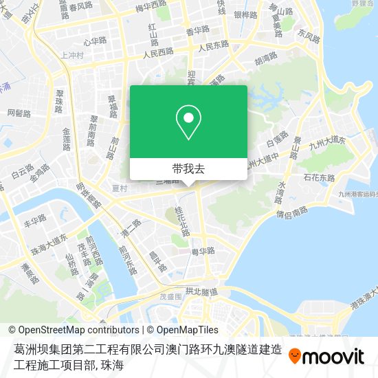 葛洲坝集团第二工程有限公司澳门路环九澳隧道建造工程施工项目部地图