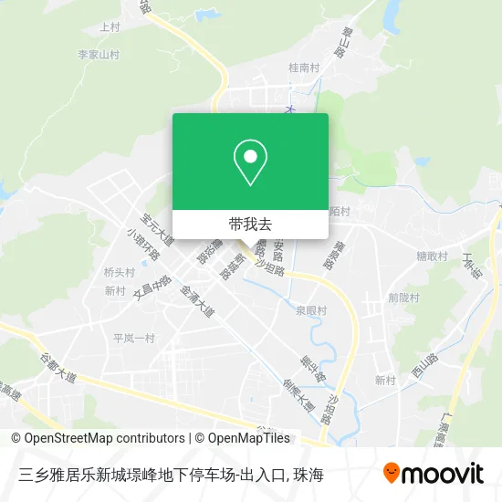三乡雅居乐新城璟峰地下停车场-出入口地图