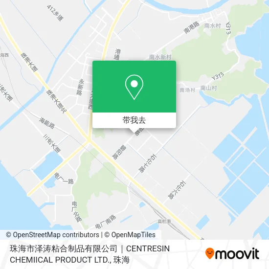 珠海市泽涛粘合制品有限公司｜CENTRESIN CHEMIICAL PRODUCT LTD.地图