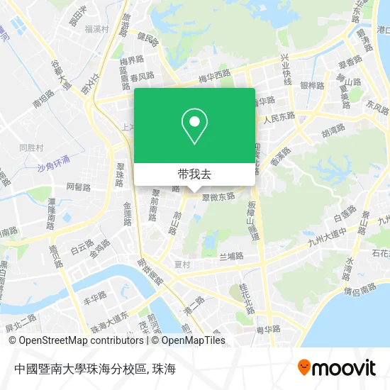 中國暨南大學珠海分校區地图