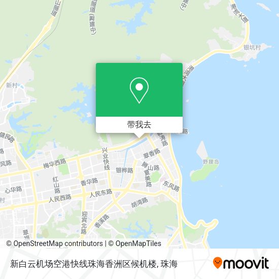 新白云机场空港快线珠海香洲区候机楼地图