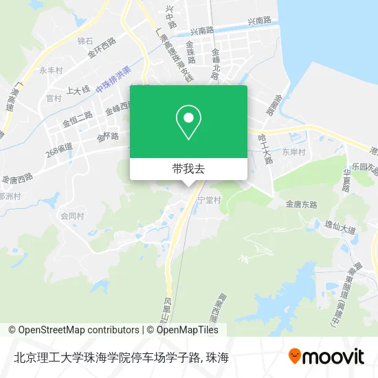 北京理工大学珠海学院停车场学子路地图